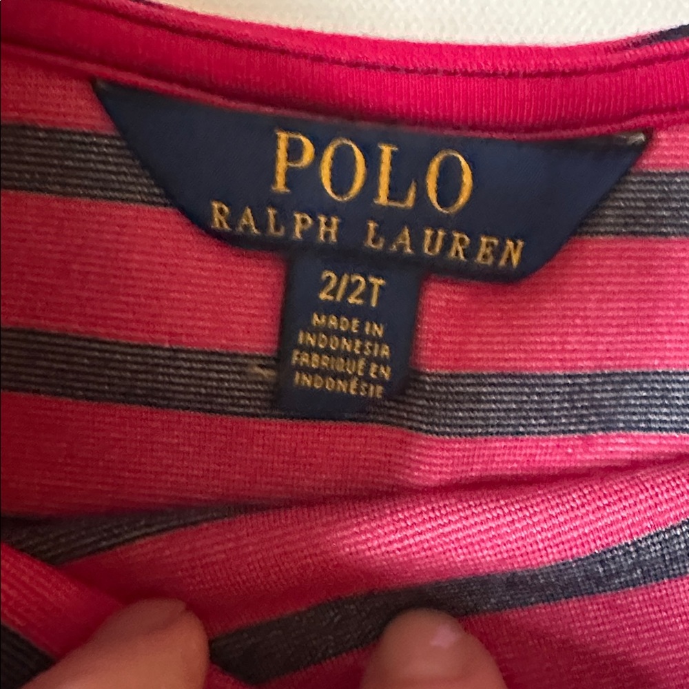 Polo by Ralph Lauren Hot Pink and Navy Striped Dress - Picture 2 of 4